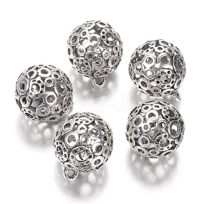 Tibetan Style Alloy Hollow Round Pendants PALLOY-J689-11AS-1