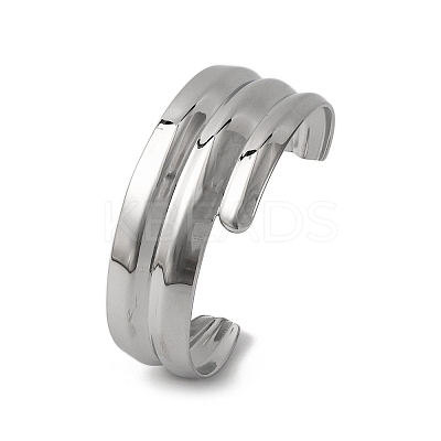 304 Stainless Steel Cuff Bangles for Women BJEW-B104-12P-1