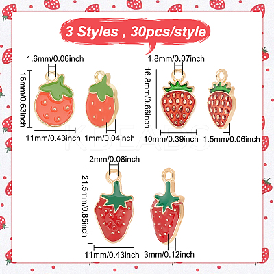 90Pcs 3 Style Alloy Enamel Pendants ENAM-DC0001-02-1