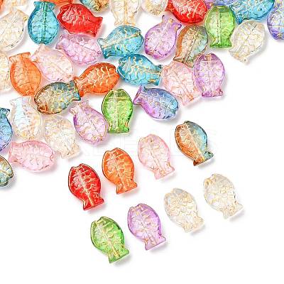 80Pcs 10 Colors Electroplate and Golden Metal Enlaced Glass Beads EGLA-FS0001-57-1