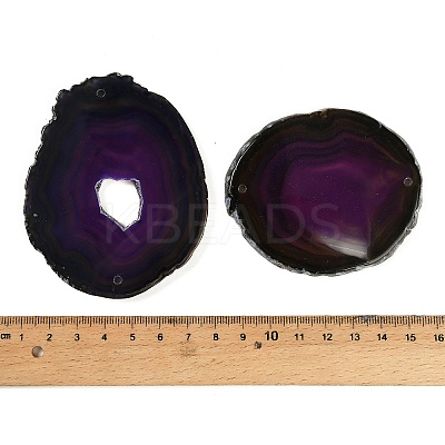 Natural Agate Nuggets Slice Links Connector Charms G-E022-M05-1