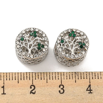 Rack Plating Alloy Rhinestone European Beads FIND-B034-32P-1