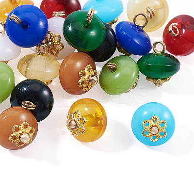 20Pcs 10 Colors Resin Imitation Jade Rondelle Charms FIND-TA0004-62-1
