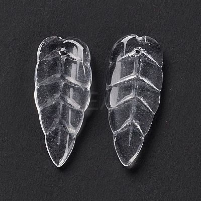 Electroplate Transparent Glass Pendant EGLA-H102-05B-1