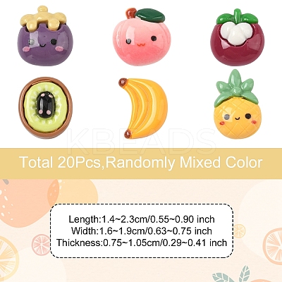 20Pcs Opaque Cartoon Resin Cabochons CRES-YW0001-37-1