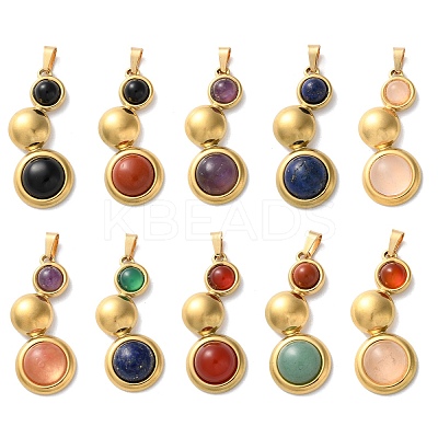 Natural & Synthetic Mixed Gemstone Pendants STAS-C120-12G-1