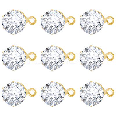 30Pcs Clear Cubic Zirconia Stud Earring Findings EJEW-BBC0002-07A-1