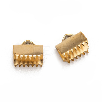 Ion Plating(IP) 304 Stainless Steel Ribbon Crimp Ends STAS-F075-02-1