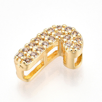 Brass Micro Pave Cubic Zirconia Charms KK-N254-217G-J-1