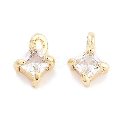 Brass with Cubic Zirconia Pendants KK-P271-41G-A-1