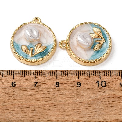 Light Gold Tone Alloy Enamel Pendants ENAM-B028-30KCG-01-1
