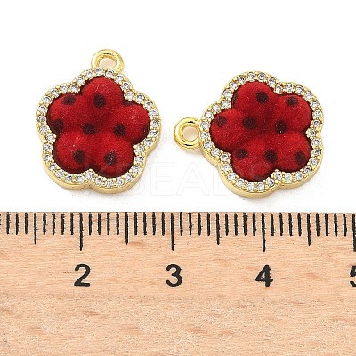 Brass Micro Pave Cubic Zirconia Pendants KK-C158-03C-G-1