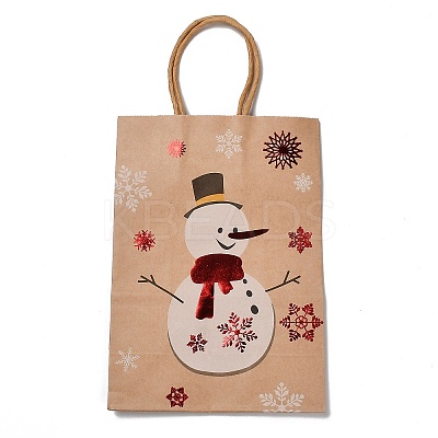 Christmas Theme Hot Stamping Rectangle Paper Bags LS-CARB-F011-02E-1