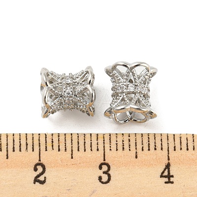 Brass Micro Pave Cubic Zirconia Spacer Beads KK-H452-21P-1