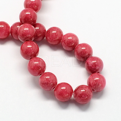 Natural Dyed Yellow Jade Gemstone Bead Strands G-R271-4mm-Y19-1