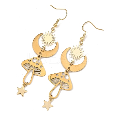 Celestial Brass & 304 Stainless Steel Dangle Drop Earrings for Women EJEW-JE07346-01-1