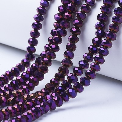 Electroplate Transparent Glass Beads Strands LS-EGLA-A034-T3mm-UA06-1