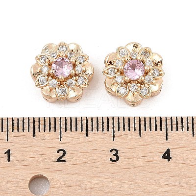 Rack Plating Brass Micro Pave Cubic Zirconia Beads KK-F879-03G-02-1