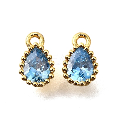 Brass Pave Cubic Zirconia Pendants KK-V011-21G-B-1