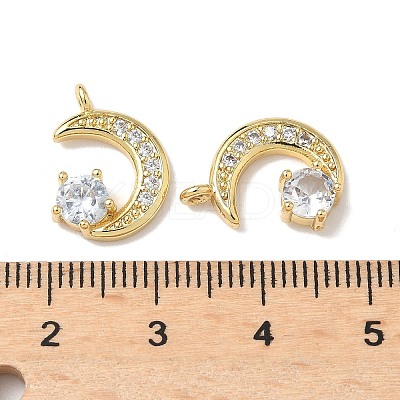 Brass Micro Pave Cubic Zirconia Pendants KK-Q068-48B-G-1
