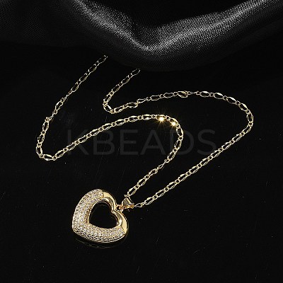 Brass Micro Pave Cubic Zirconia Pendant Necklaces for Women NJEW-U020-01G-02-1