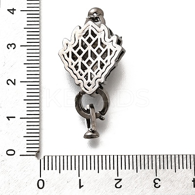 Brass Micro Pave Cubic Zirconia Fold Over Clasps KK-M318-25B-1