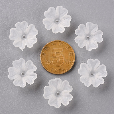 Transparent Frosted Acrylic Bead Caps MACR-S371-04A-701-1
