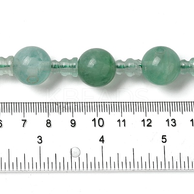 Natural Green Fluorite 3-Hole Guru Bead Strands G-K149-54-1