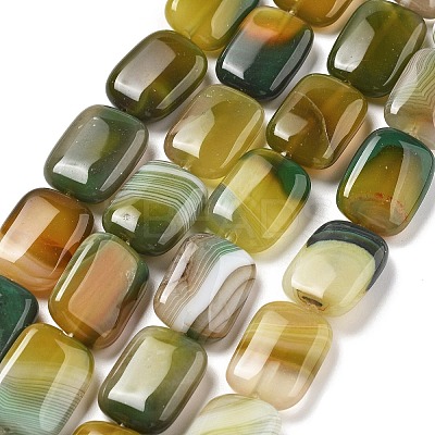 Natural Banded Agate Beads Strands G-K392-B05-13x18mm-1