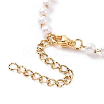 PVD Vacuum Plating 304 Stainless Steel Beaded Necklaces NJEW-E064-08G-1