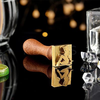 3Pcs 3 Style Golden Brass Stamp Head DIY-OC0007-83-1