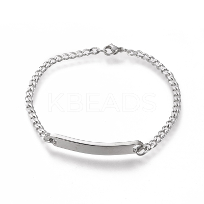 Tarnish Resistant 304 Stainless Steel ID Bracelets BJEW-I288-02P-1