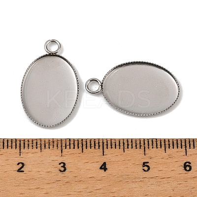 304 Stainless Steel Pendant Cabochon Settings X-STAS-NH0002-01B-P-1