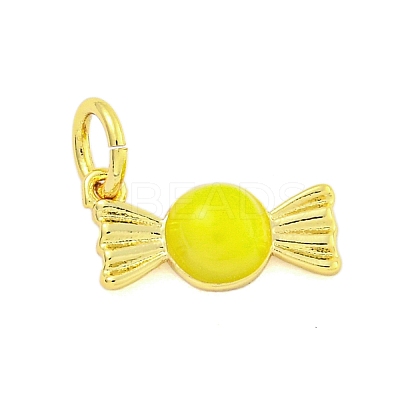 Rack Plating Brass Enamel Pendants KK-U021-04A-G-1