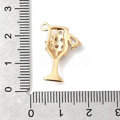 Brass Micro Pave Clear Cubic Zirconia Pendants KK-F916-24G-1