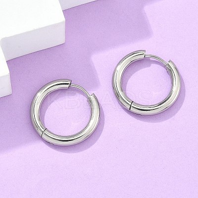 Tarnish Resistant 304 Stainless Steel Huggie Hoop Earrings EJEW-F111-20mm-P-1