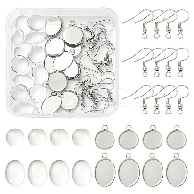 DIY Blank Dome Dangle Earrings Making Kit DIY-YW0002-03-1