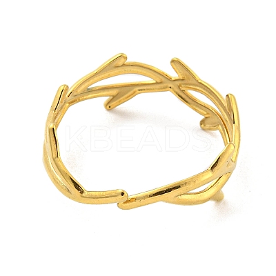 Ion Plating(IP) 304 Stainless Steel Open Cuff Rings RJEW-K245-92G-1