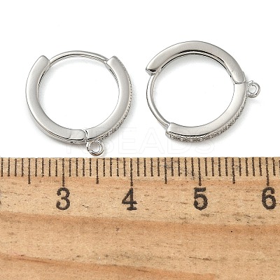 Rack Plating Brass Micro Pave Cubic Zirconia Hoop Earrings Findings KK-K392-33P-1