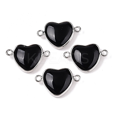 Natural Obsidian Love Heart Pendants G-T138-205D-P-1