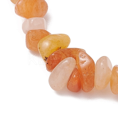 Natural Red Aventurine Chip Beaded Stretch Bracelets BJEW-JB11133-06-1