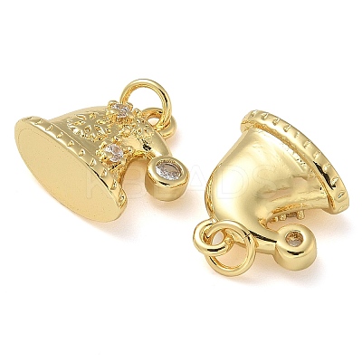 Rack Plating Brass Cubic Zirconia Pendants KK-K392-08G-1
