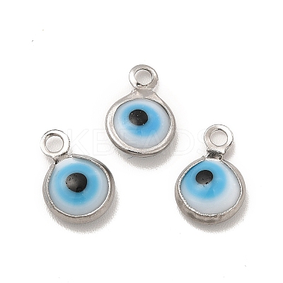 304 Stainless Steel with Glass Enamel Charms STAS-G305-10P-1