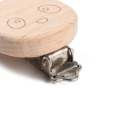 Beech Wood Pacifier Clip AJEW-M015-01C-1