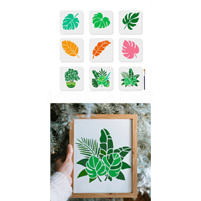 9Pcs 9 Styles Mandala PET Hollow Out Drawing Painting Stencils DIY-WH0411-533-1