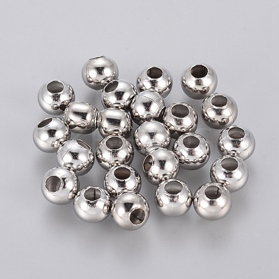 Tarnish Resistant 304 Stainless Steel Hollow Round Seamed Beads X-STAS-R032-6mm-1