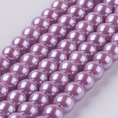 Eco-Friendly Dyed Glass Pearl Round Beads Strands X-HY-A002-6mm-RB056-1