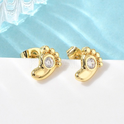 Brass & Crystal Rhinestone Stud Earrings for Women EJEW-G464-04G-03-1