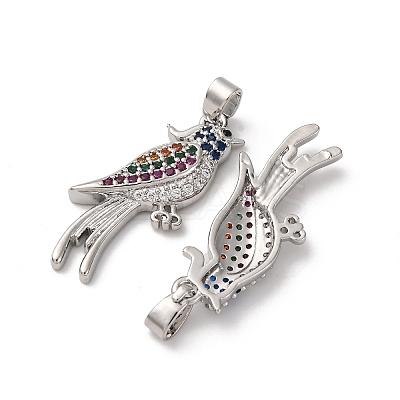 Brass Micro Pave Cubic Zirconia Pendants KK-F903-04P-1