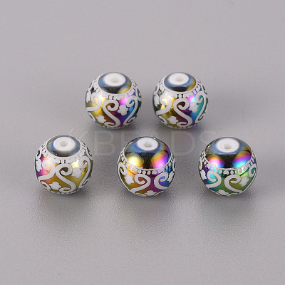 Electroplate Glass Beads X-EGLA-Q123-005A-1